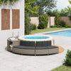 Bancos de Hottub de Vidaxl con almohadas 2 st Poly rattan gris