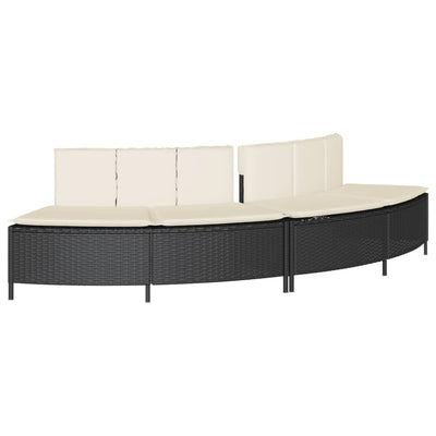 Vidaxl Hottub Benchs con almohadas 2 st Poly rattan negro