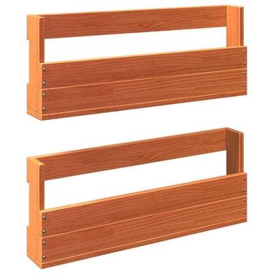 Vidaxl Ratchs 2 st 59x8.5x23.5 cm de pino sólido marrón marrón