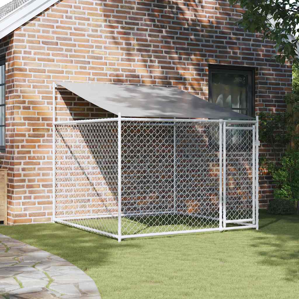 Vidaxl Loft con techo y puerta 2x2x2 M Galvanized Steel Grey
