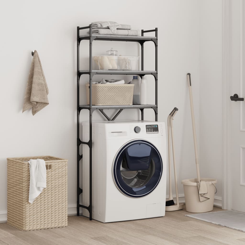 Vidaxl Washing Machinery 67x25x163 cm Sonoma grigio in legno trasformato