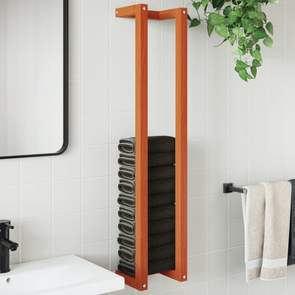 Rack per asciugamano Vidaxl 23x18x110 cm Pinna solido marrone