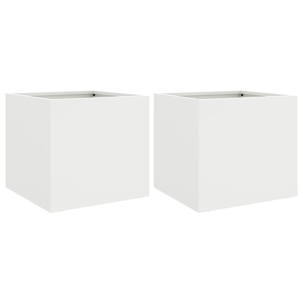 Vidaxl Fioter 2 ST 32x30x29 cm acciaio bianco