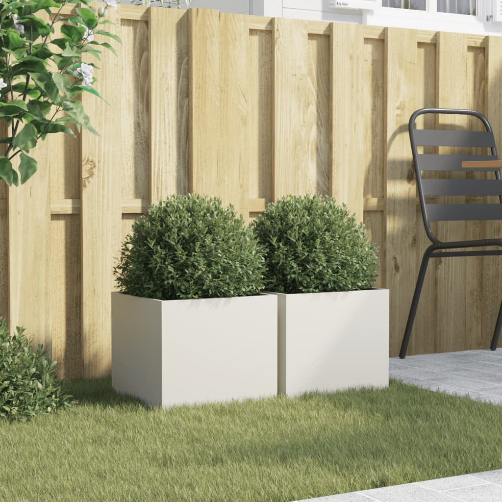 Vidaxl Fioter 2 ST 32x30x29 cm acciaio bianco