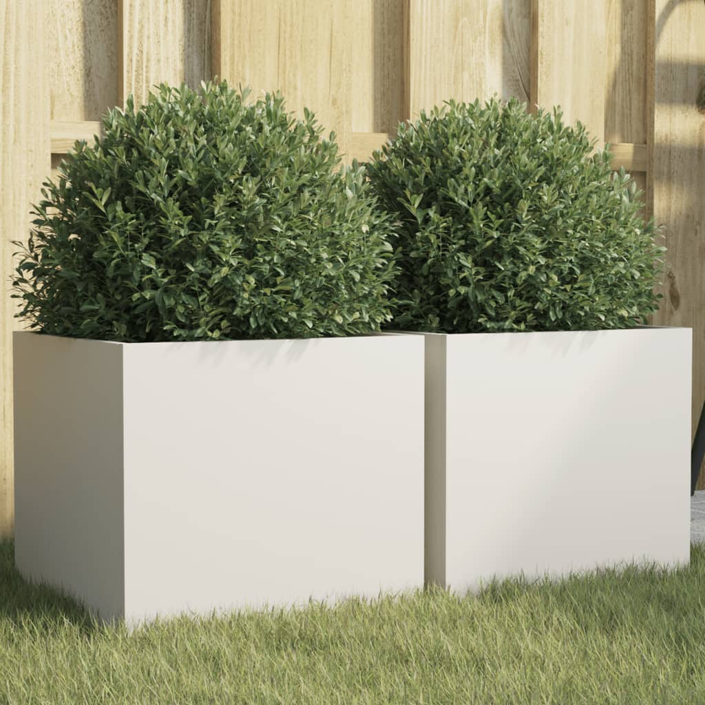 Vidaxl Fioter 2 ST 32x30x29 cm acciaio bianco