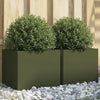 Plantadores Vidaxl 2 ST 32x30x29 CM de acero verde de acero verde