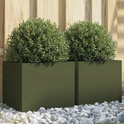 Vidaxl Fioter 2 ST 32x30x29 cm in acciaio verde oliva