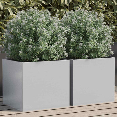 Vidaxl Fioters 2 St 32x30x29 cm Colore in argento in acciaio zincato