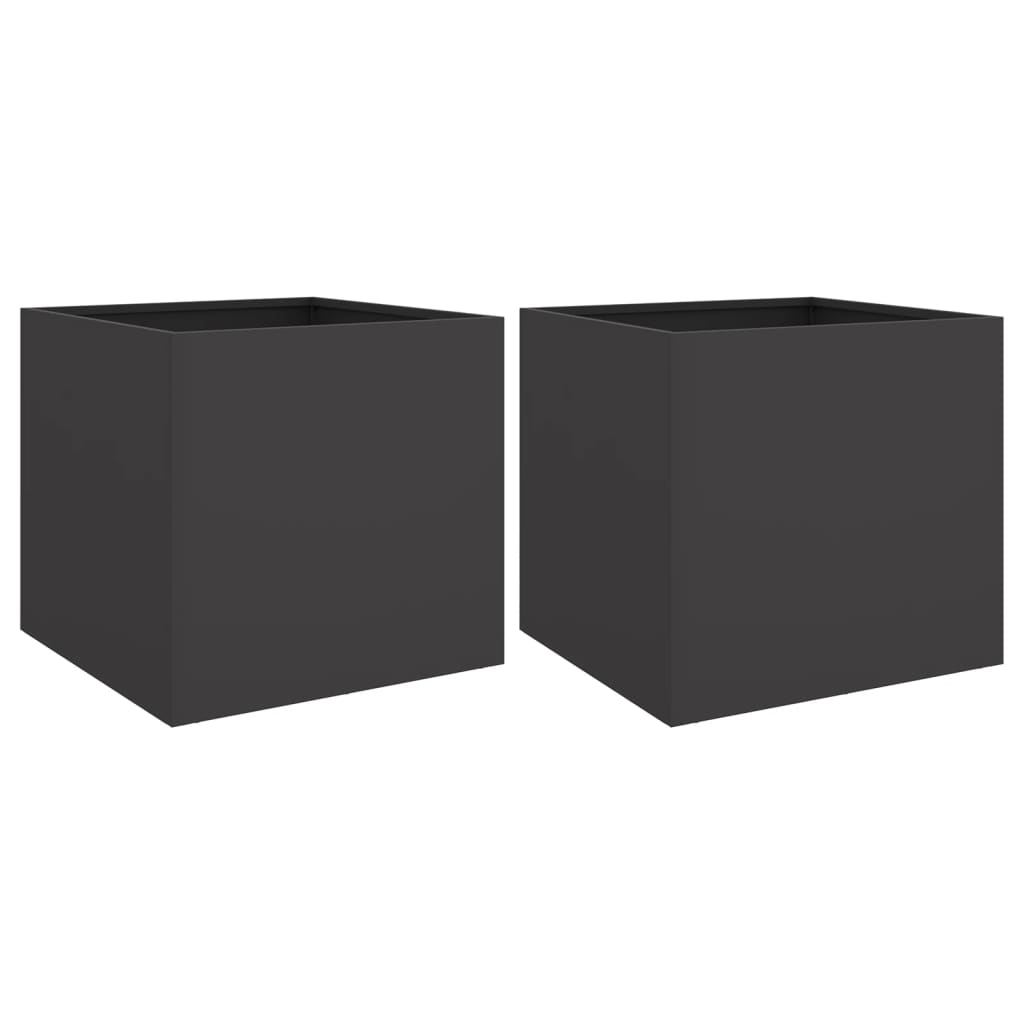Vidaxl fioriere 2 ST 42x40x39 cm in acciaio nero