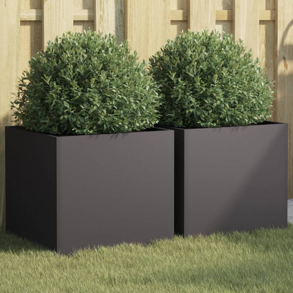 Vidaxl fioriere 2 ST 42x40x39 cm in acciaio nero