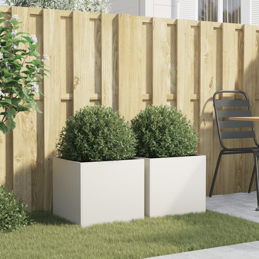 Vidaxl Fiorsters 2 ST 42x40x39 cm acciaio bianco