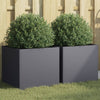Plantadores Vidaxl 2 ST 42x40x39 CM de acero antracita