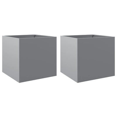 Vidaxl Fioters 2 ST 42x40x39 cm Colore in argento in acciaio zincato