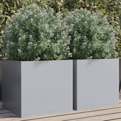 Vidaxl Fioters 2 ST 42x40x39 cm Colore in argento in acciaio zincato