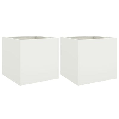 Vidaxl Fioter 2 PC 49x47x46 cm acciaio bianco