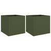 Vidaxl Fioter 2 PC 49x47x46 cm in acciaio verde oliva
