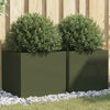Plantadores Vidaxl 2 PCS 49x47x46 CM de acero verde de acero verde