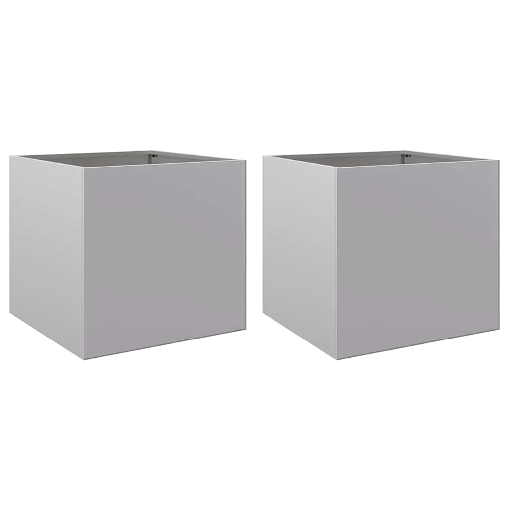 Plantadores Vidaxl 2 ST 49X47X46 CM Color de plata galvanizado