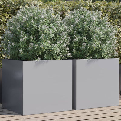 Vidaxl Fioters 2 ST 49x47x46 cm Colore in argento in acciaio zincato