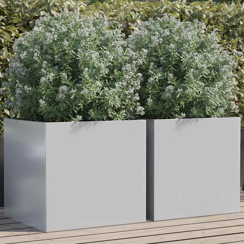 Plantadores Vidaxl 2 ST 49X47X46 CM Color de plata galvanizado