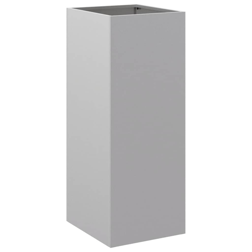 Plantador Vidaxl 32x29x75 cm de acero galvanizado de color plateado