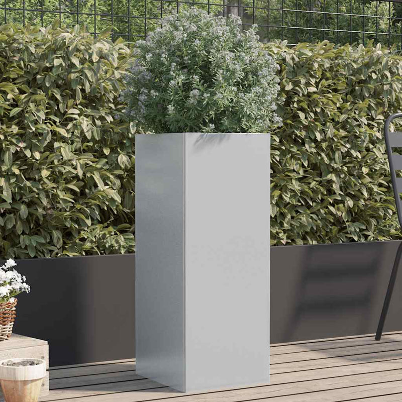 Plantador Vidaxl 32x29x75 cm de acero galvanizado de color plateado