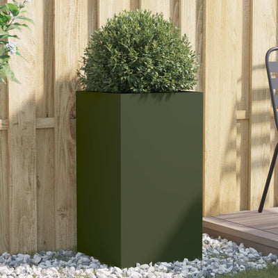 Casella di pianificazione Vidaxl 42x38x75 cm in acciaio verde oliva