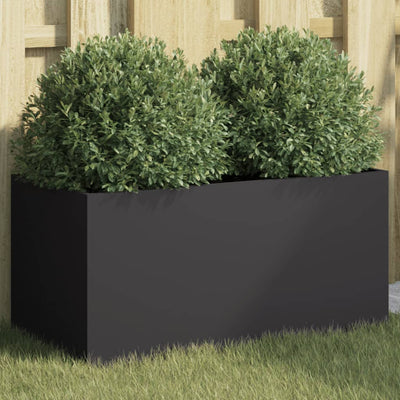 Scatola di pianificazione Vidaxl 62x30x29 cm in acciaio nero