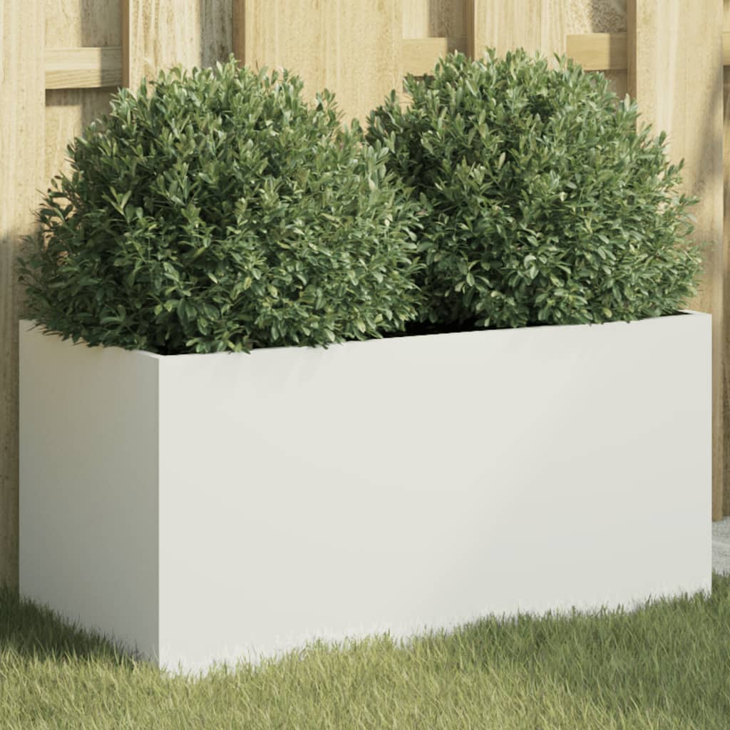 Casella di pianificazione Vidaxl 62x30x29 cm in acciaio bianco