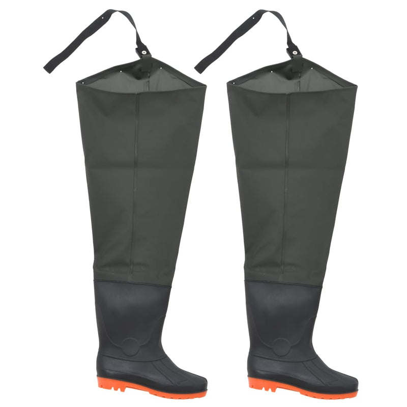 Stivali di pesca Vidaxl dimensione 43 verde scuro