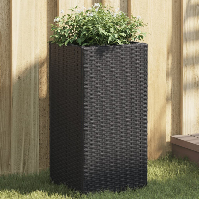 Fioriere Vidaxx 2 pezzi 30x30x60 cm in polyrattan nero