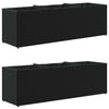 Vidaxl plantenbakken met 3 potten 2 st 105x30x32 cm poly rattan zwart