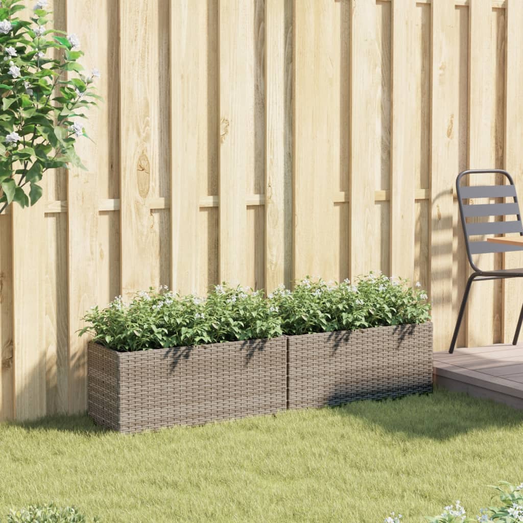 Vidaxx jardineras con 2 maceteros 2 piezas 72x30x32 cm polirratán gris