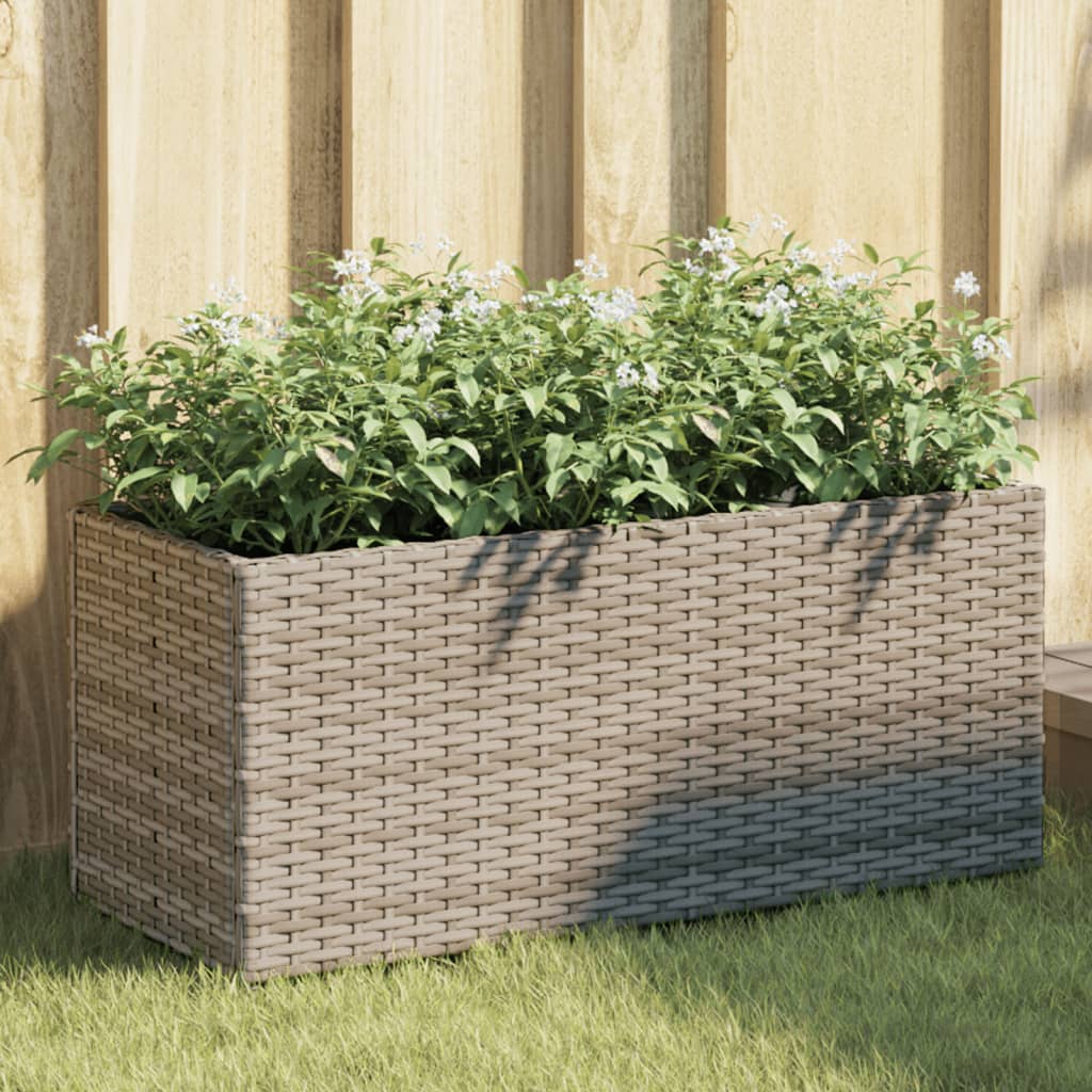 Vidaxx jardineras con 2 maceteros 2 piezas 72x30x32 cm polirratán gris