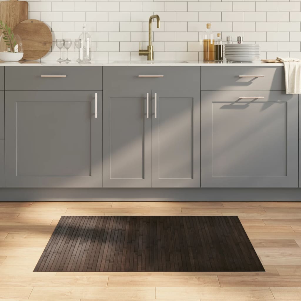 Vidaxx alfombra rectangular 70x100 cm bambú marrón oscuro