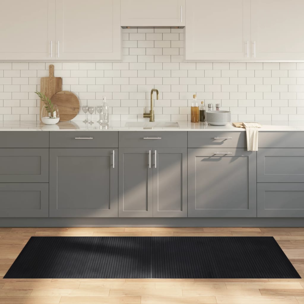Tappeto rettangolare Vidaxx 80x200 cm bambù nero