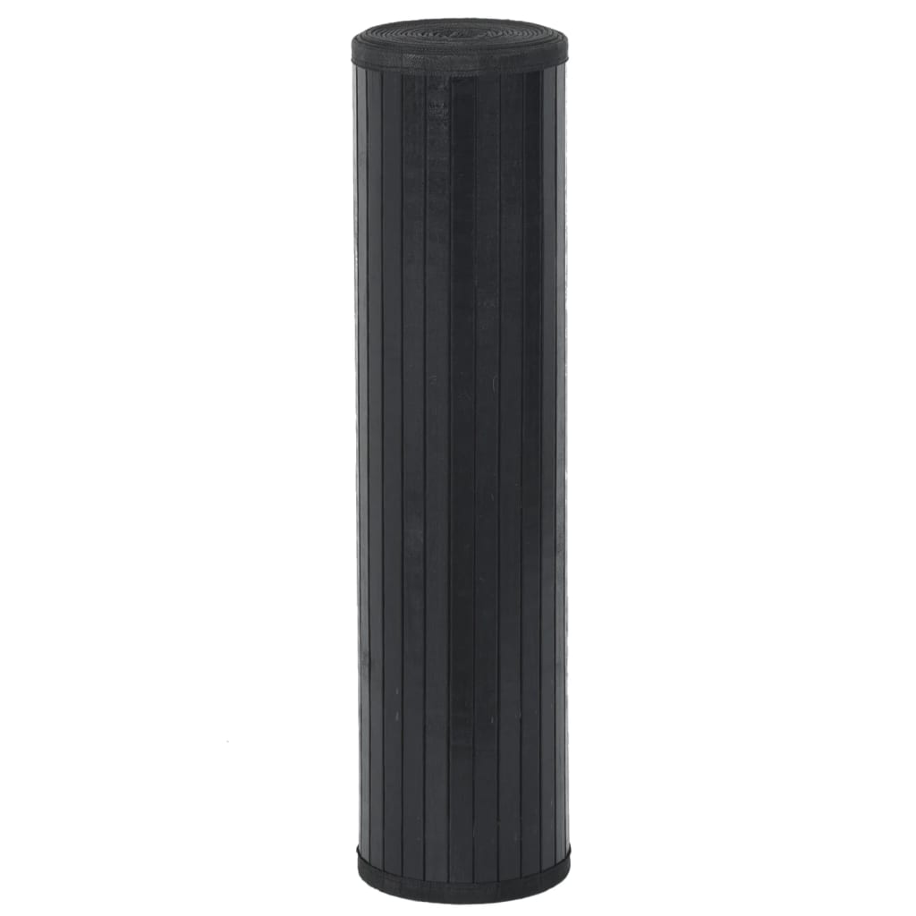 Vidaxx alfombra rectangular 70x100 cm bambú negro