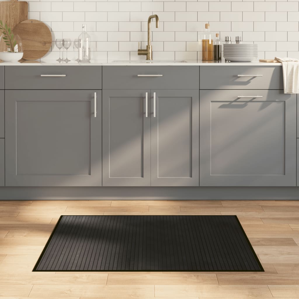 Vidaxx alfombra rectangular 70x100 cm bambú negro