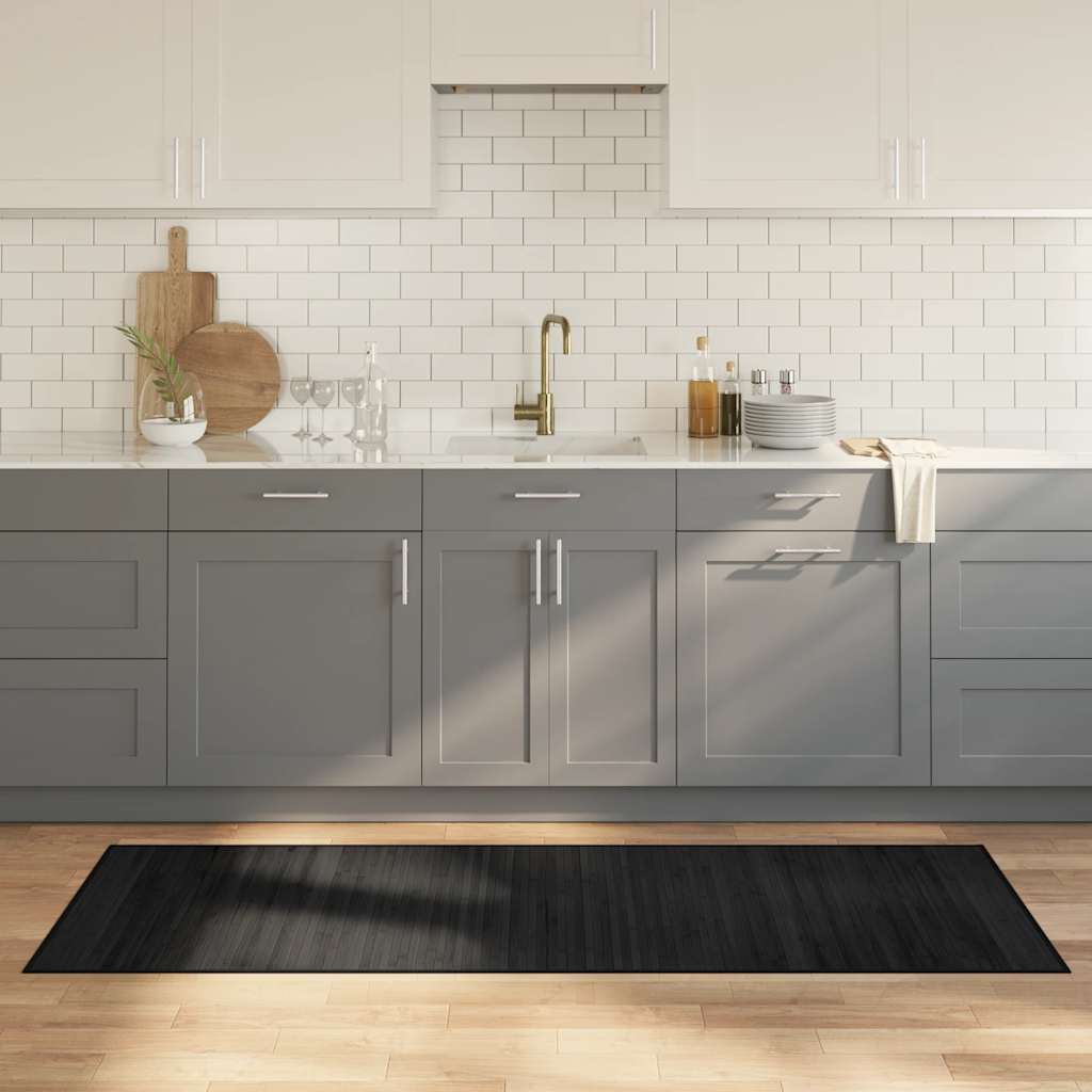 Tappeto rettangolare Vidaxx 70x200 cm bambù nero