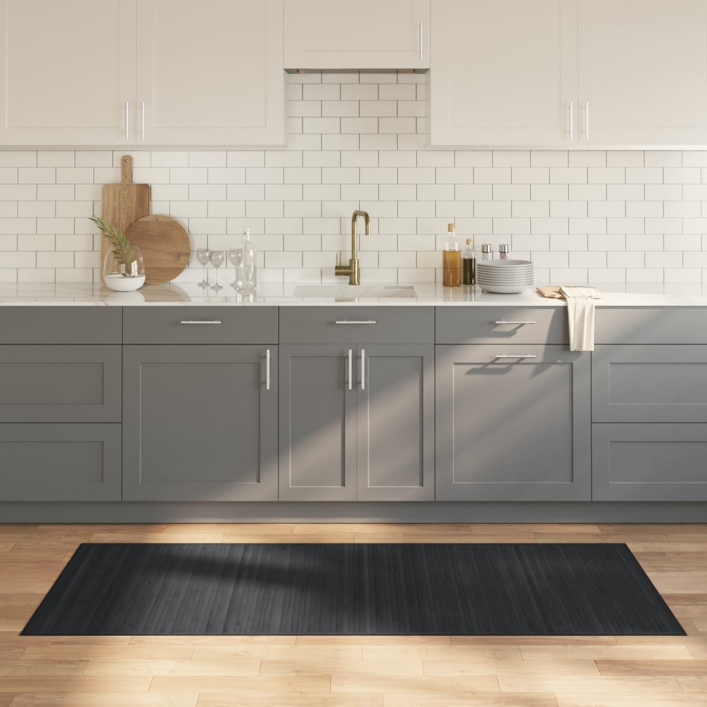 Tappeto rettangolare Vidaxx 80x200 cm bambù grigio