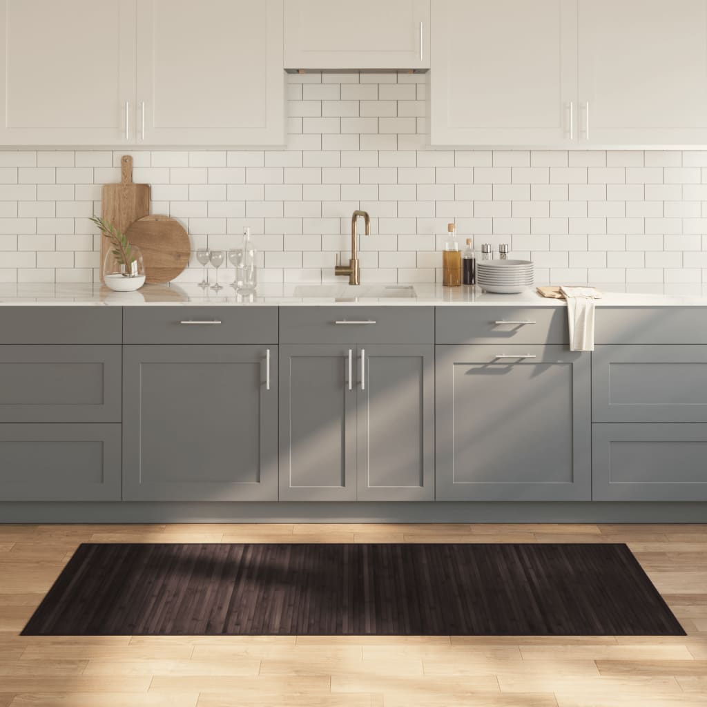 Tappeto rettangolare Vidaxx 80x200 cm bambù marrone scuro