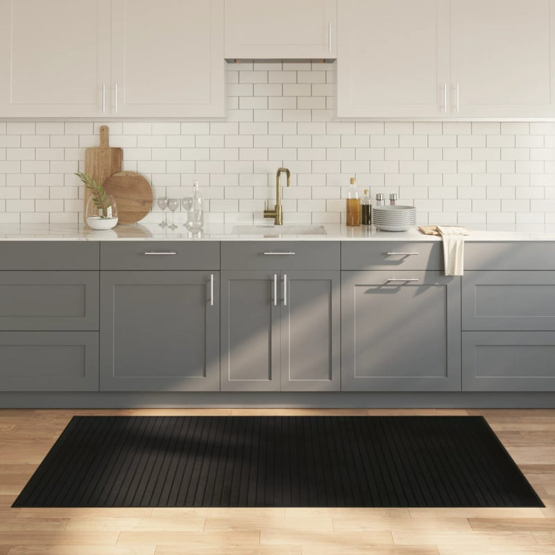 Vidaxx alfombra rectangular 100x200 cm bambú negro