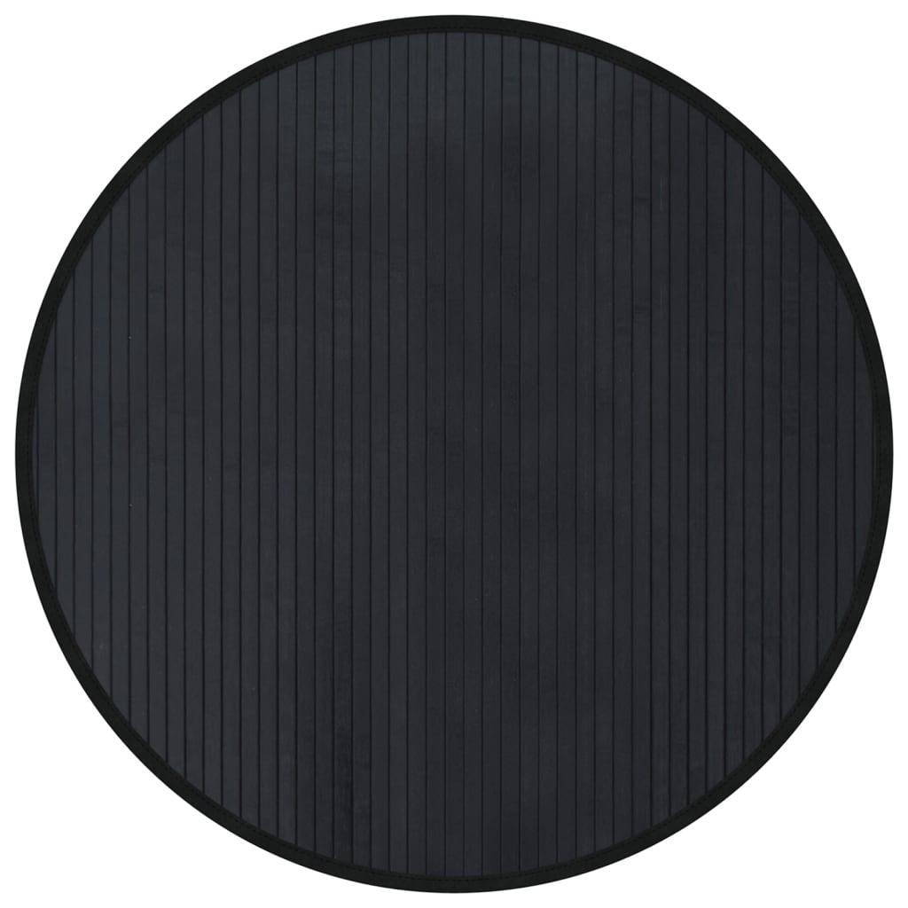 VidaXL alfombra redonda 80 cm bambú negro