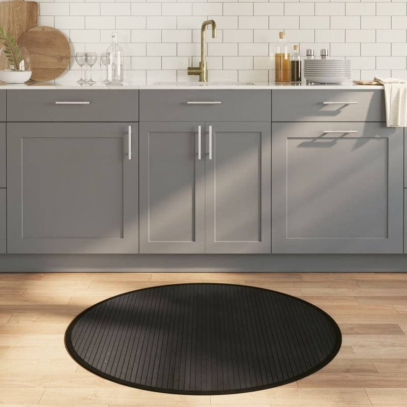 Tappeto VidaXL rotondo 100 cm bambù nero