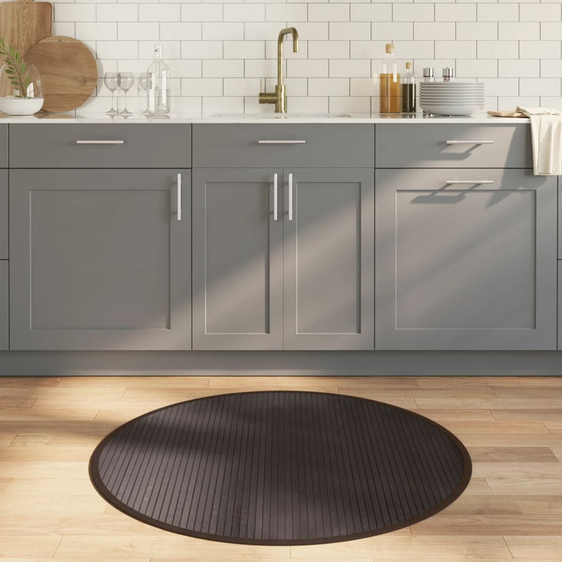 Tappeto vidaxl intorno a 100 cm di bambù marrone scuro