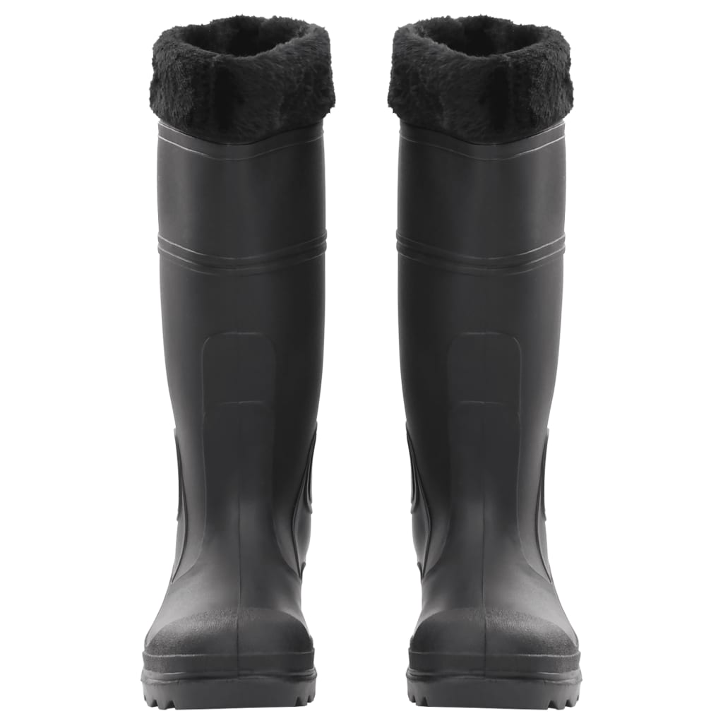 Stivali di pioggia Vidaxl con calze rimovibili dimensioni 39 PVC nero