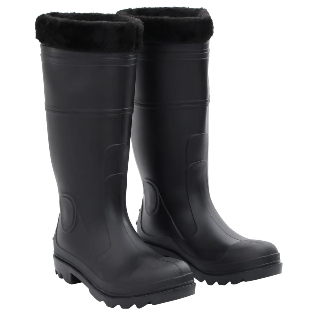 Stivali da pioggia Vidaxl con calze rimovibili dimensioni 42 PVC nero