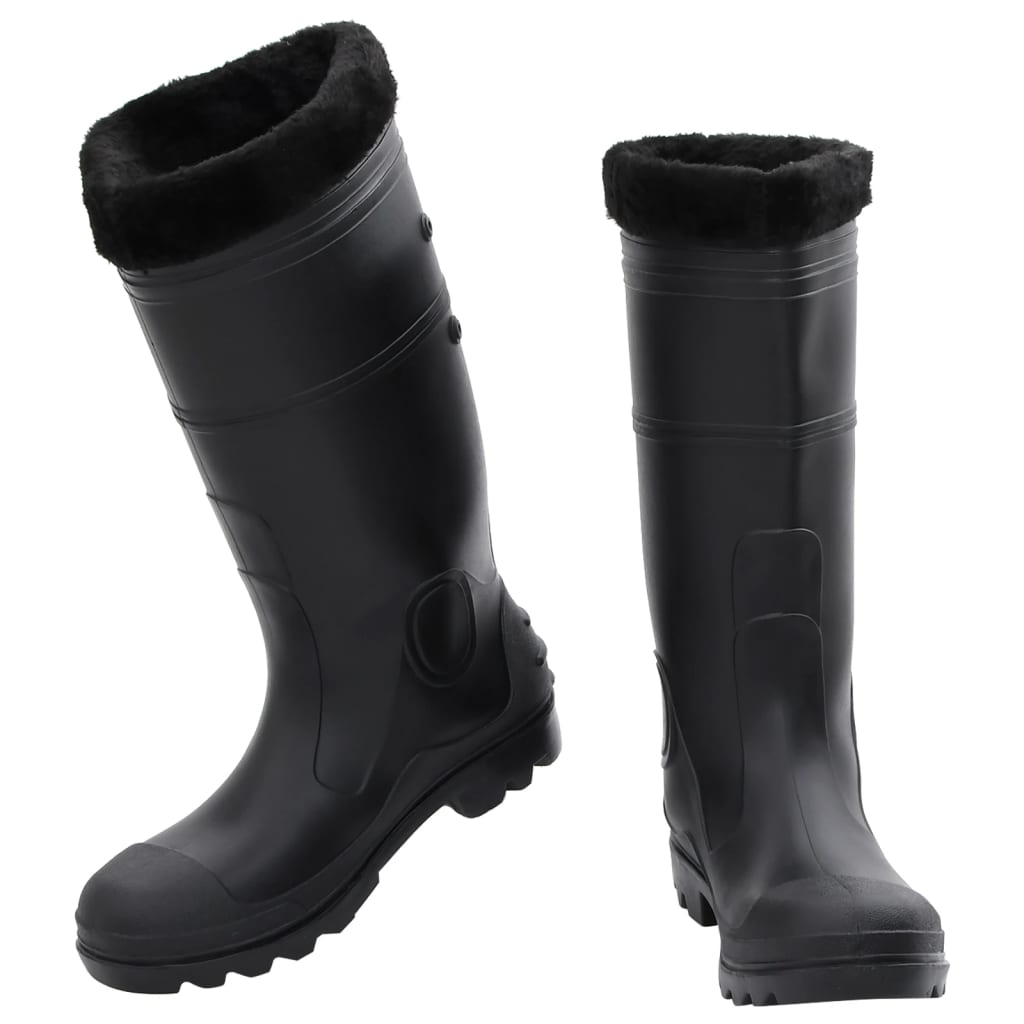 Stivali da pioggia Vidaxl con calze rimovibili dimensioni 42 PVC nero