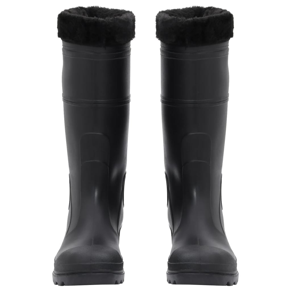 Stivali da pioggia Vidaxl con calze rimovibili dimensioni 42 PVC nero