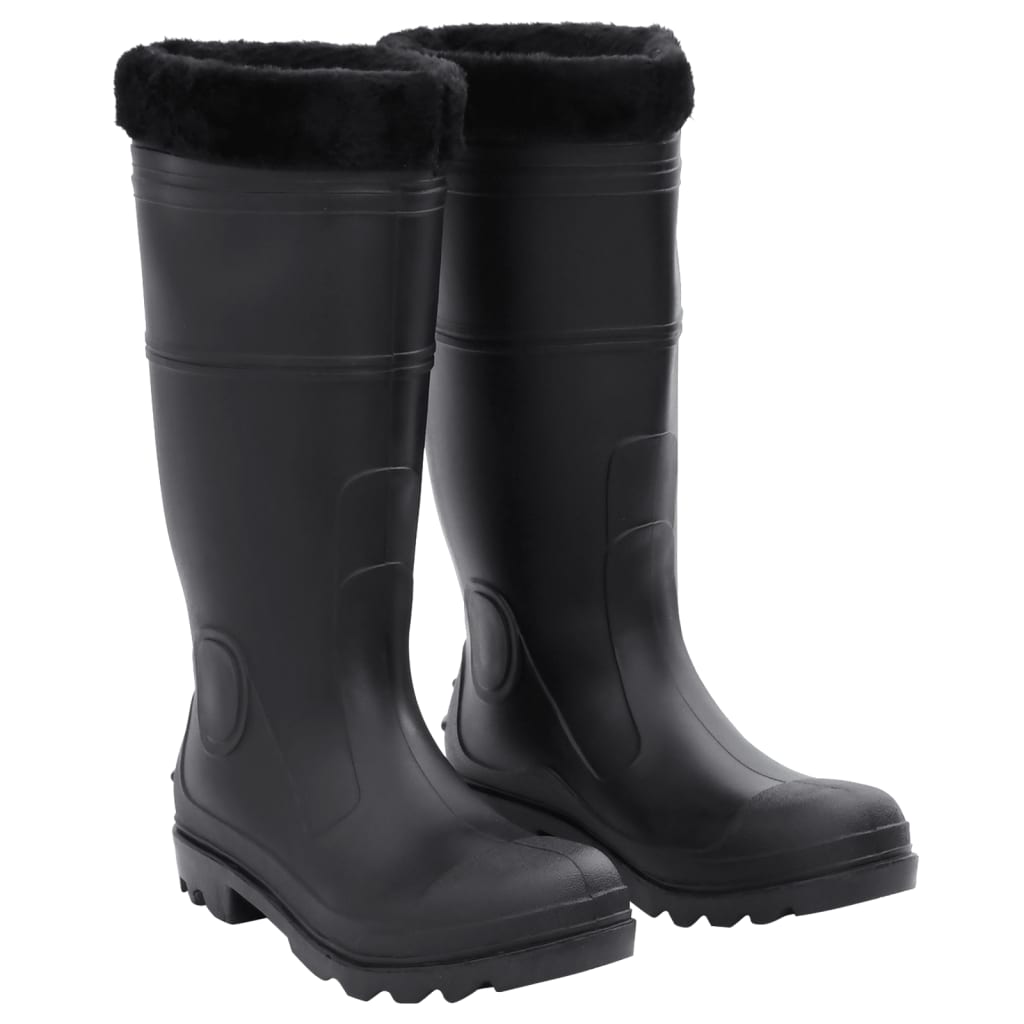 Stivali da pioggia Vidaxl con calze rimovibili dimensioni 43 PVC nero